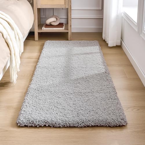 Disolla Gray Bathroom Runner Rug 24x59, Non-Slip Soft Plush Large Bath Mat - color: Grey, size: 2' x 4'11" (24''x59'' Bathroom Rug)