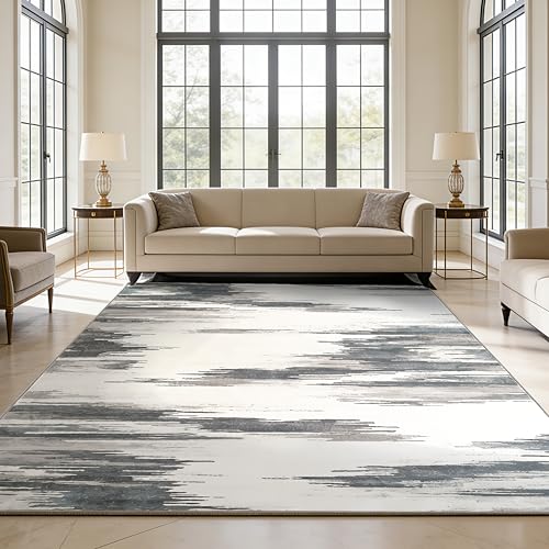 Washable Area Rug Farmhouse Non Slip Low Pile Rug(Light Gray,5‘x7’) - color: Light Gray, size: 5' x 7' (Rectangular)