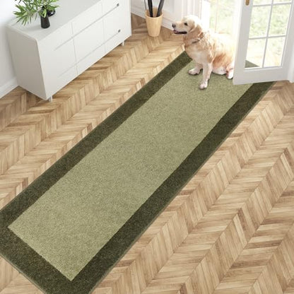 PURRUGS Hallway Runner Rug, 24" x 84", Budding Green & Sage Green - color: Budding Green & Sage Green, size: 24" X 84"