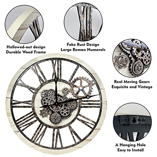 The B-Style Large Wall Clock 30 inch Desert Beige and Bronze - color: Desert Beige and Bronze, size: 30 inch (76 cm)