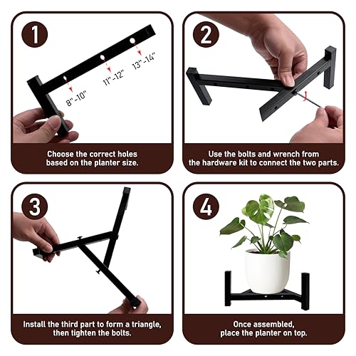2-Pack Adjustable Plant Stand Indoor Outdoor, Black - size: 2 Pack - Triangle