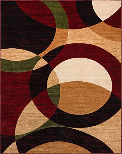Well Woven Dulcet Bingo Red Modern Geometric 9'3" x 12'6" Area Rug - color: Red, size: 9'3" x 12'6" (Rectangular)