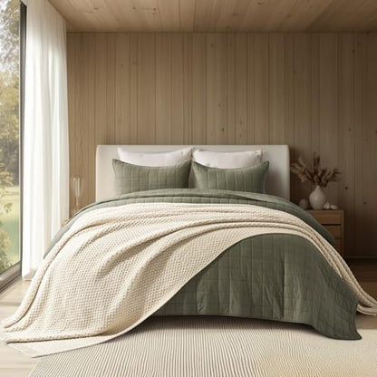 EVERGRACEHOME Chunky Chenille Knit Throw Blanket, 90 x 90, Beige - color: Beige, size: 90" X 90"