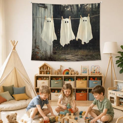 AHNWICNR Ghost Halloween Tapestry, Dark Spooky Ghost Wall Hanging Decor - color: Ghost Halloween