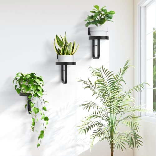 2 Pack Wall Plant Holder for Hanging Planters Indoor Outdoor Black - color: Black-2pcs15cm
