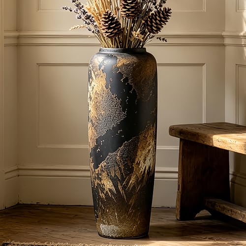 Rustic Ceramic Floor Vase, 19.7 Inch, Clay Farmhouse Large Decor - size: 19.7 Inch