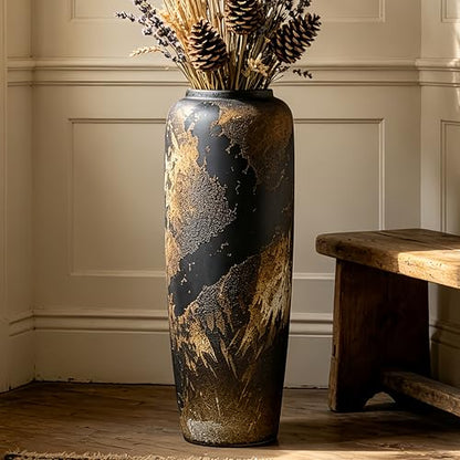 Rustic Ceramic Floor Vase, 19.7 Inch, Clay Farmhouse Large Decor - size: 19.7 Inch
