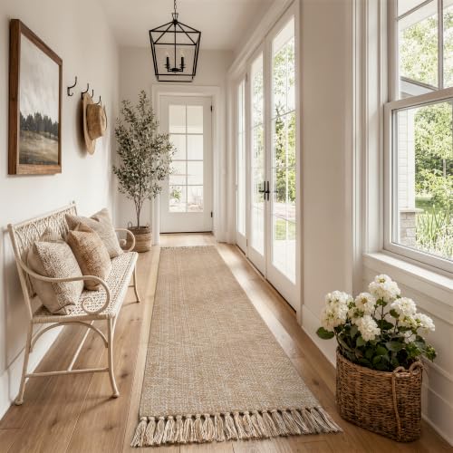 Collive Kitchen Carpet Runners for Hallway 2.6x12ft, Washable Bathroom Rugs - color: Tan/Cream, size: 2.6' x 12' (Rectangular)
