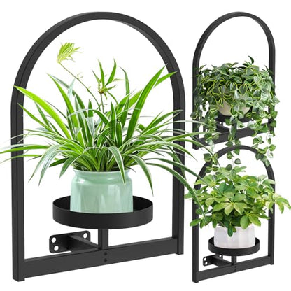 3 Pack Wall Plant Holders, Metal Window Planters Shelves, Black - color: Black 3 Pack
