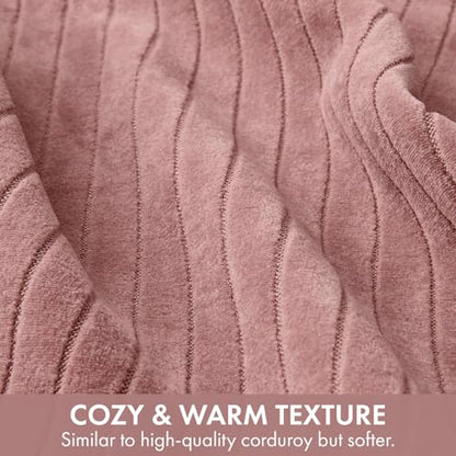 MIULEE Set of 2 Blush Pink Textured Striped Throw Pillow Covers 20x20 Inch - color: Blush Pink, size: 20" x 20" (Pack of 2)