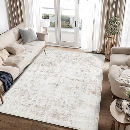Washable 3×5 Area Rug for Living Room Beige - color: Beige, size: 3' x 5'