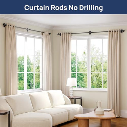 ENJOYBASICS 2 Pack 48-84" No Drill Curtain Rods, Renter Friendly, Black - color: Black, size: 27-90"