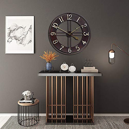 Growsun Large Wall Clock 30 inches Pure Metal Retro Heavy Duty Large Decorative Decor for Home Living Room Farmhouse - size: 30 inch