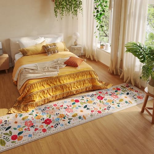 Rugcomf Runner Rug 2'7"x12' Washable, Beige - color: Beige, size: 2'7" x 12' (Rectangular)