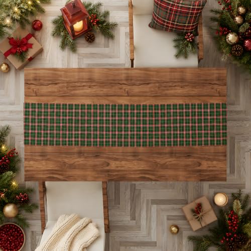Christmas Decorations - Red Green Plaid Christmas Table Runner - color: Christmas Plaid