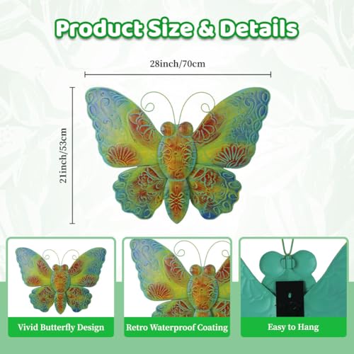 VEWOGARDEN Butterfly Wall Decor Large Outdoor Metal Wall Art - style: Large Butterfly