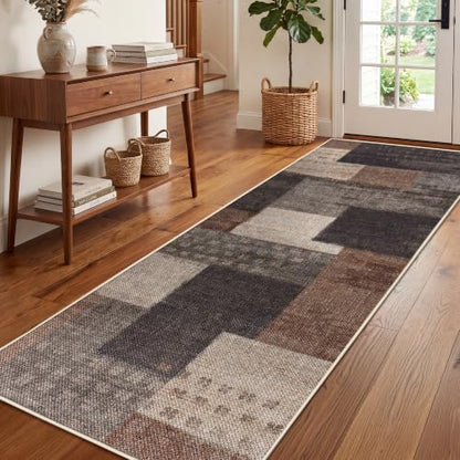 Modern Geometric Carpet Runners for Hallway 6ft, Washable Kitchen Runner - color: Beige, size: 2x6ft
