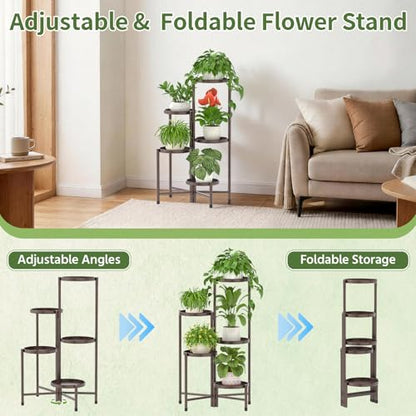 LASZOLA Plant Stand Indoor with 10 Inch Large Metal Tray, 5 Tier Bronze - color: Classic Bronze, size: 5 Tier