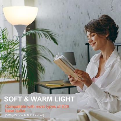 LALISU Floor Lamp, LED Standing Lamp 3 Way Dimmable Brightness Floor Lamp - color: Gray