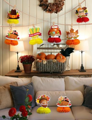 Thanksgiving Table Decorations, Fall Harvest Honeycomb Centerpieces - style: Thanksgiving