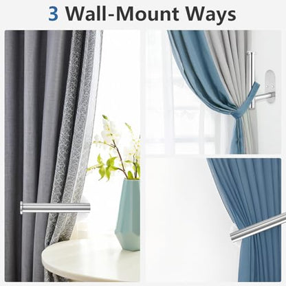 Curtain tiebacks Hooks Wall Mounted, Curtain holdbacks Screw-in, Curtain Holders for Drapes, Curtain Pull Backs, Curtain Tie Backs 304 Stainless Steels, 2pcs Silver - color: Silver, size: 2Pcs
