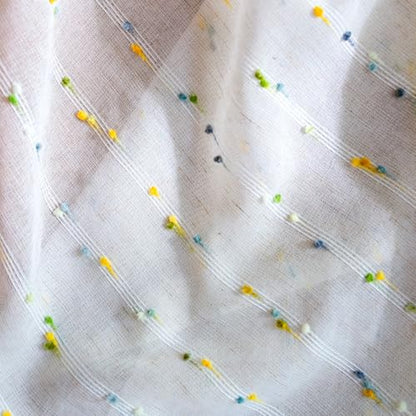 jinchan Green Pom Pom Voile Kitchen Tier Curtains 36 Inches 2 Panels - color: Dottie Sunlit Grove, size: 26"W x 36"L (Pack of 2)