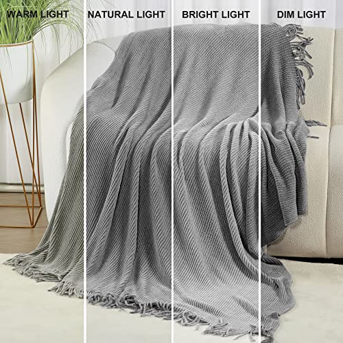 Blagic Chenille Throw Blanket for Couch and Bed,Light Gey,50"x60" - color: F-grey, size: 50 × 60 in