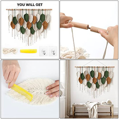 Large Macrame Wall Hanging Boho Woven Tapestry Chic Home Decor Wall Art - color: 39"W x 29.5"L