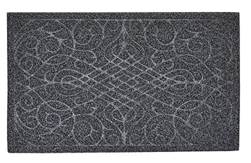 Superio Non-Slip Welcome Doormat for Entry, Indoor Outdoor, Heavy Duty, Waterproof, Easy Clean, Low-Profile Mats for Entry, Garage, Patio, High Traffic Areas, Grey Victorian Gate Coir - 18"x30" - color: Grey