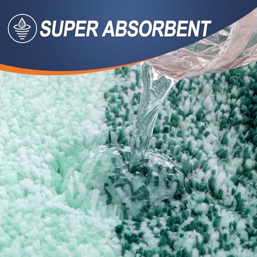 OLANLY Small Bathroom Rugs 24x16, Extra Soft Absorbent Microfiber Bath Rugs - color: Blackish Green, size: 24" X 16"