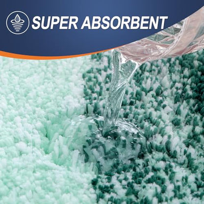 OLANLY Small Bathroom Rugs 24x16, Extra Soft Absorbent Microfiber Bath Rugs - color: Blackish Green, size: 24" X 16"