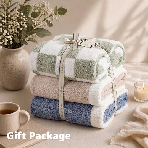 WRENSONGE Soft Throw Blanket for Couch-Cozy Reversible Knitted Blankets - color: Aesthetic Taupe, size: Throw (50"x 60")