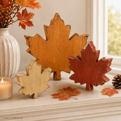 Wooden Leaves Fall Decor, Fall Decorations for Home - style: Maple