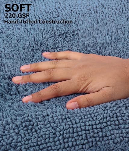 COTTON CRAFT Bath Rugs - 2 Pack Large 20x30 Plush Bath Mats - Azure Blue - color: Azure Blue, size: 20x30 Inches
