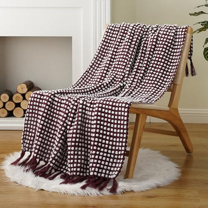 Battilo Throw Blanket for Couch, Red Textured Dot Throw Blankets, 50"x60" - color: Red Dot, size: 50"x60"