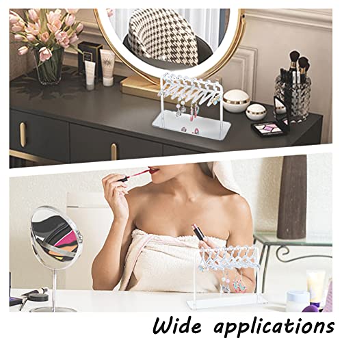PH PandaHall Coat Hanger Earring Holder, Jewelry Display Dangle Earring Hanging Organizer Mini Earring Necklace Hanger Ear Studs Display Rack for Retail Show Personal Exhibition, 2.3x5.9x4.2inch - color: Silver