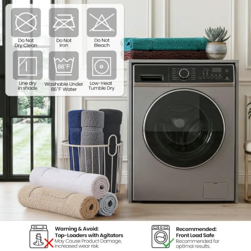 DEXI Bath Mat 24x16, Soft Absorbent Bathroom Rugs Non Slip, Light Grey - color: Light Grey, size: 24" X 16" (Rectangular)