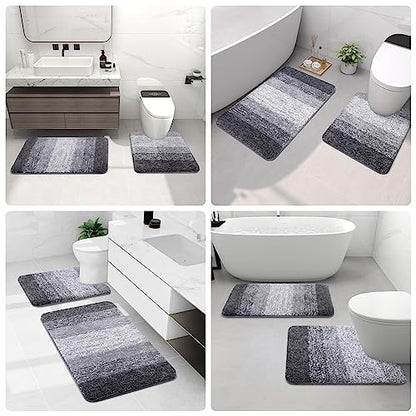 Arotive Microfiber Bathroom Rugs, Shaggy Soft Absorbent Bath Rug, 40x32 - color: Grey, size: 40" X 32"