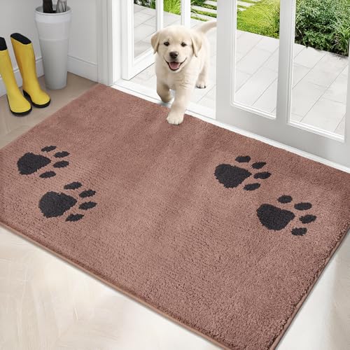 PURRUGS Dirt Trapping Door Mat Indoor Entrance, 34" x 59", Light Brown - color: Light Brown, size: 34" X 59"