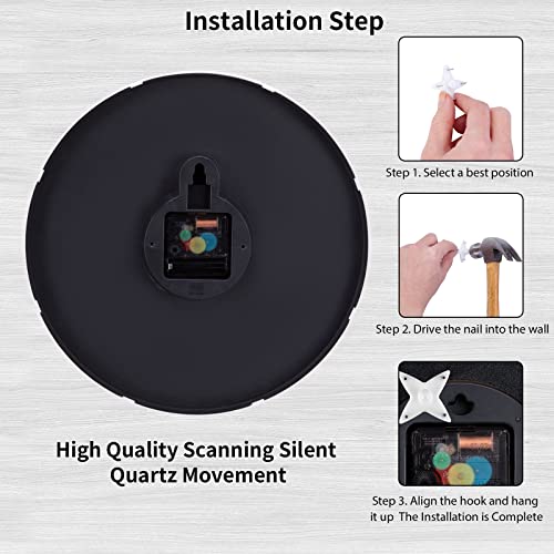 Wall Clock Glow in The Dark Battery Operated Silent 12 in - color: White