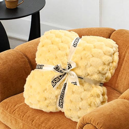 Excervent Big 3D Clouds Stylish Blanket for Kids, 40x50 Inch, Light Yellow - color: Light Yellow-l, size: 40"x50"