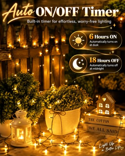Fairy Lights Battery Operated 2Pack - Total 98FT 300LED String Lights - color: Warm White