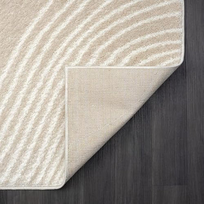 Abani Beige and White Swirl Area Rug | 2' x 3' Cream Carpet with Wave Pattern | Modern Rug for Living Room, Bedroom and Office | Nuevo Collection - color: Beige, size: 2' x 3' (Rectangular)