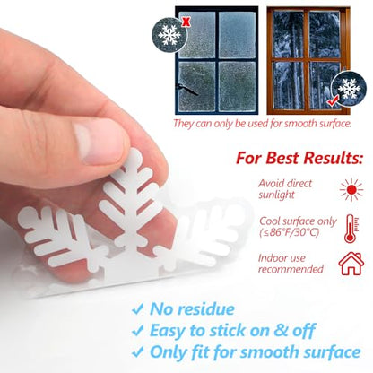 LUDILO 135Pcs Christmas Decorations Window Clings Snowflakes Window Decals - color: White
