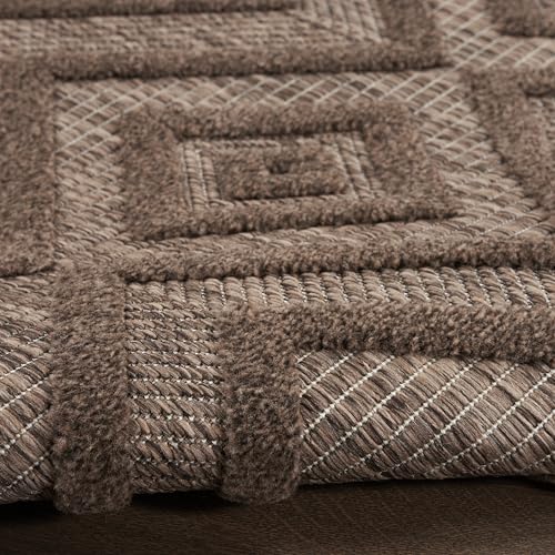 Nourison Home Versatile Brown 6' x 9' Area Rug - Easy Clean, Non Shedding, Bed Room, Living Room, Dining Room, Kitchen (6' x 9') - color: Brown, size: 6' x 9' (Rectangular)