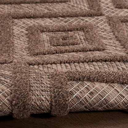 Nourison Home Versatile Brown 6' x 9' Area Rug - Easy Clean, Non Shedding, Bed Room, Living Room, Dining Room, Kitchen (6' x 9') - color: Brown, size: 6' x 9' (Rectangular)