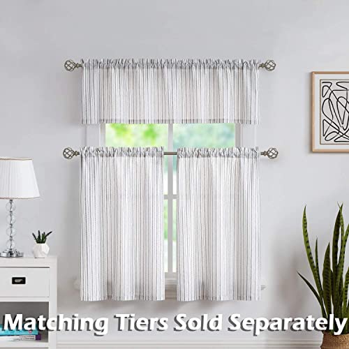 SXZJTEX Black White Striped Valance Curtain Kitchen Bathroom 54W x 15L - color: Black, size: 54"W x 15"L (Pack of 1)