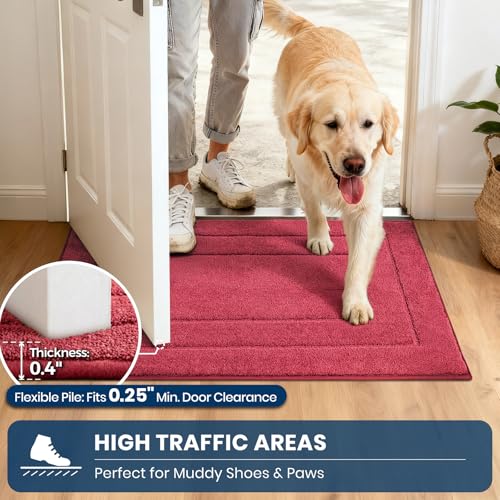 PURRUGS Kitchen Rug and Runner, 24" x 35.5"+ 24" x 59", Burgundy Red - color: Burgundy Red, size: 24" X 35.5"+ 24" X 59"