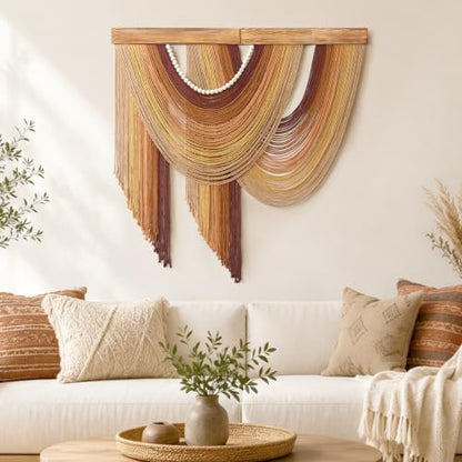 MEIVINES Large Macrame Wall Hanging Boho Tapestry Macrame Wall Art Decor - color: Brown
