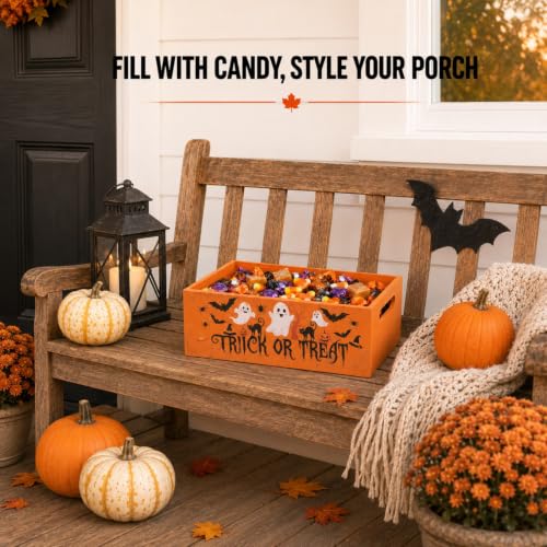 Large Halloween Candy Bowl Trick or Treat Holder Double Sided